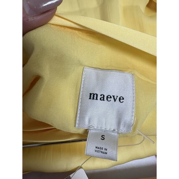 Maeve Anthropologie Yellow Ruffle Wrap Skirt Tie Waist Layered Womens S - Picture 8 of 10
